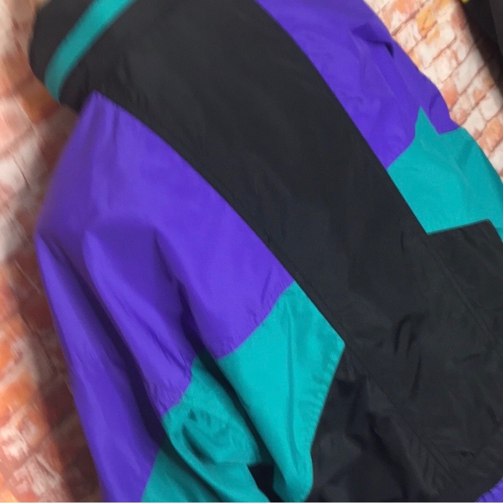 Vintage 90s Columbia Radial Sleeve Color block Half Zip Windbreaker Jacket - Picture 8 of 10